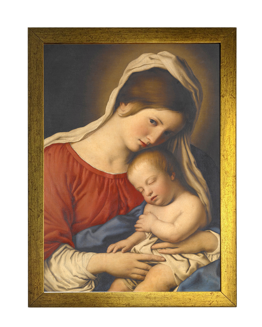 A Virgem e o menino dormindo - Arte Sacra